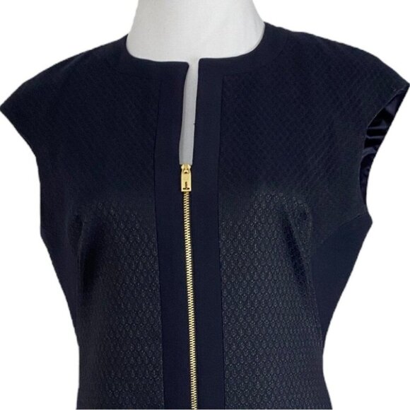 Ted Baker Women's Navy Blue Textured Designer Sheath Dress EU 2/US 6/C37 - Picture 3 of 13